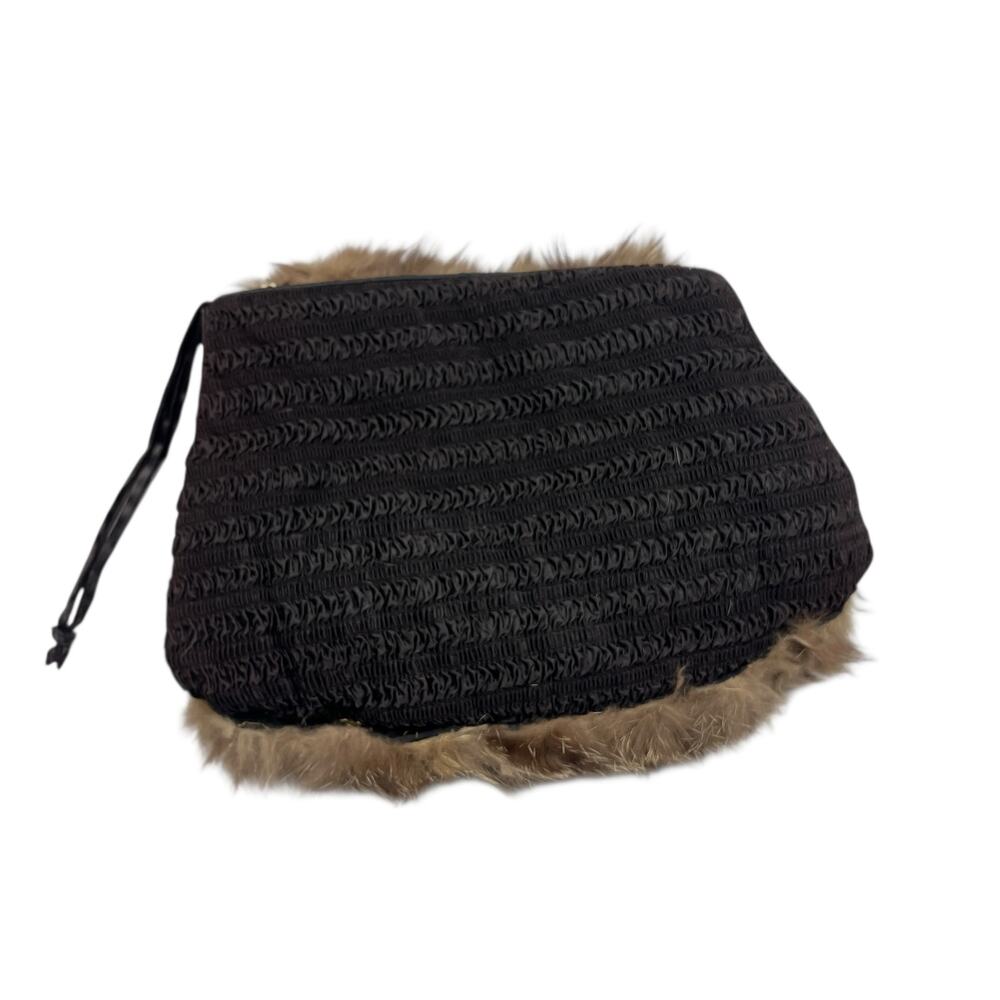 1940's-1950's Vintage Double Brown Silver Fox Hand Muff Bag Fur - Picture 4 of 12